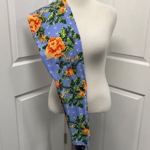 LuLaRoe New TC Tall & Curvy Blue Digital Floral Leggings NWT